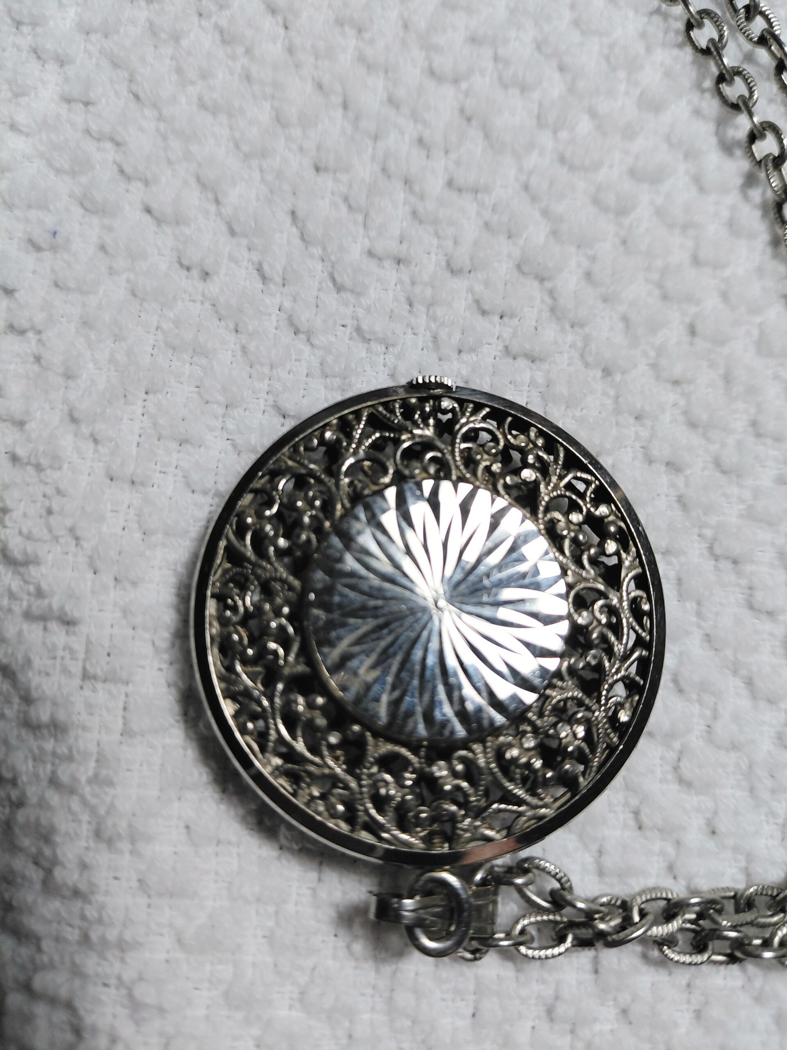 Vintage Caravelle Filigree Pendant Watch - Image 3