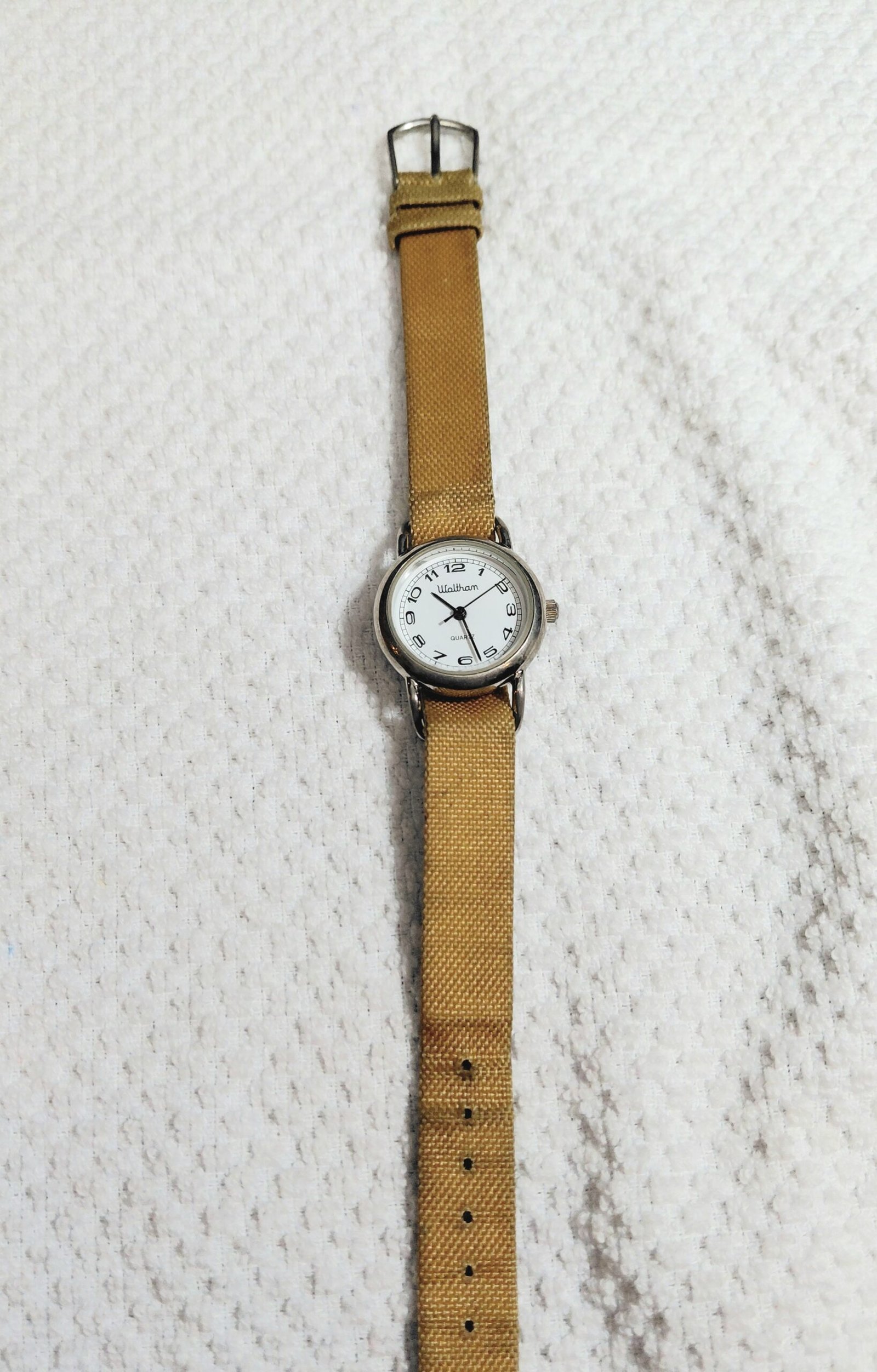 Vintage Waltham Casual Watch – Tan Canvas Strap