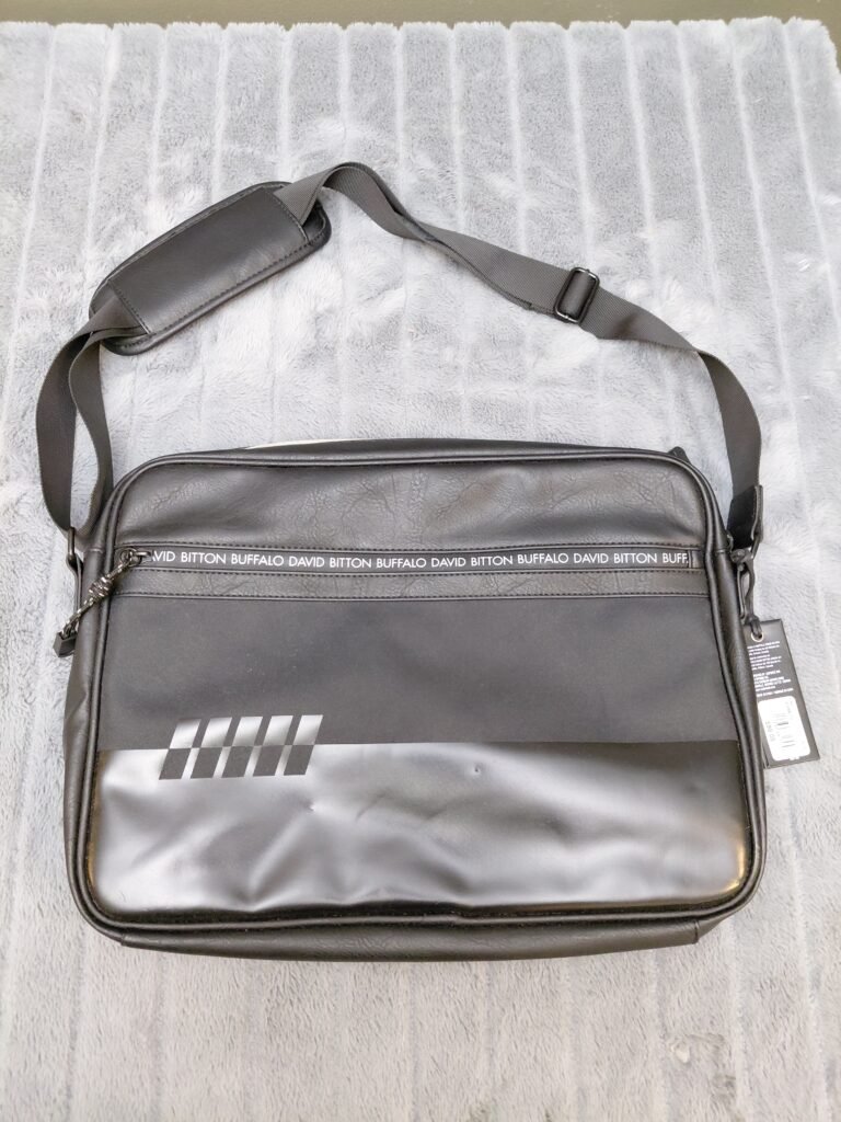 Black Canvas Multi-Compartment Shoulder Bag / Laptop Messenger Bag