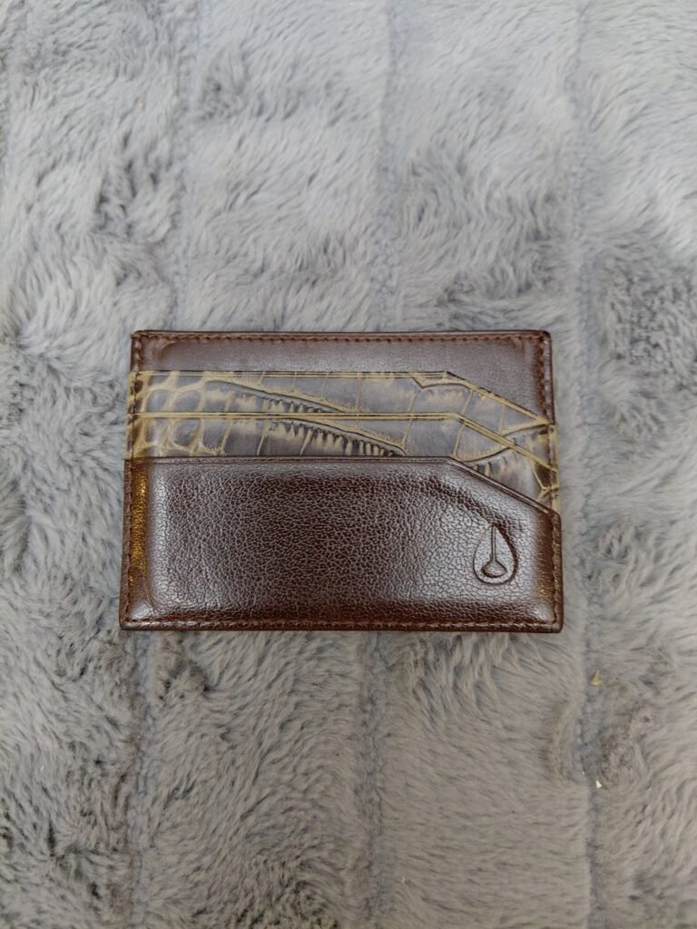 Men's Embossed Brown Leather Cardholder - Great Condition