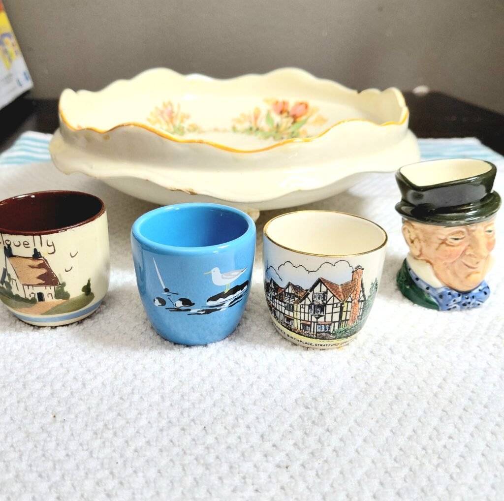 Vintage Candy Dish + Egg cups
