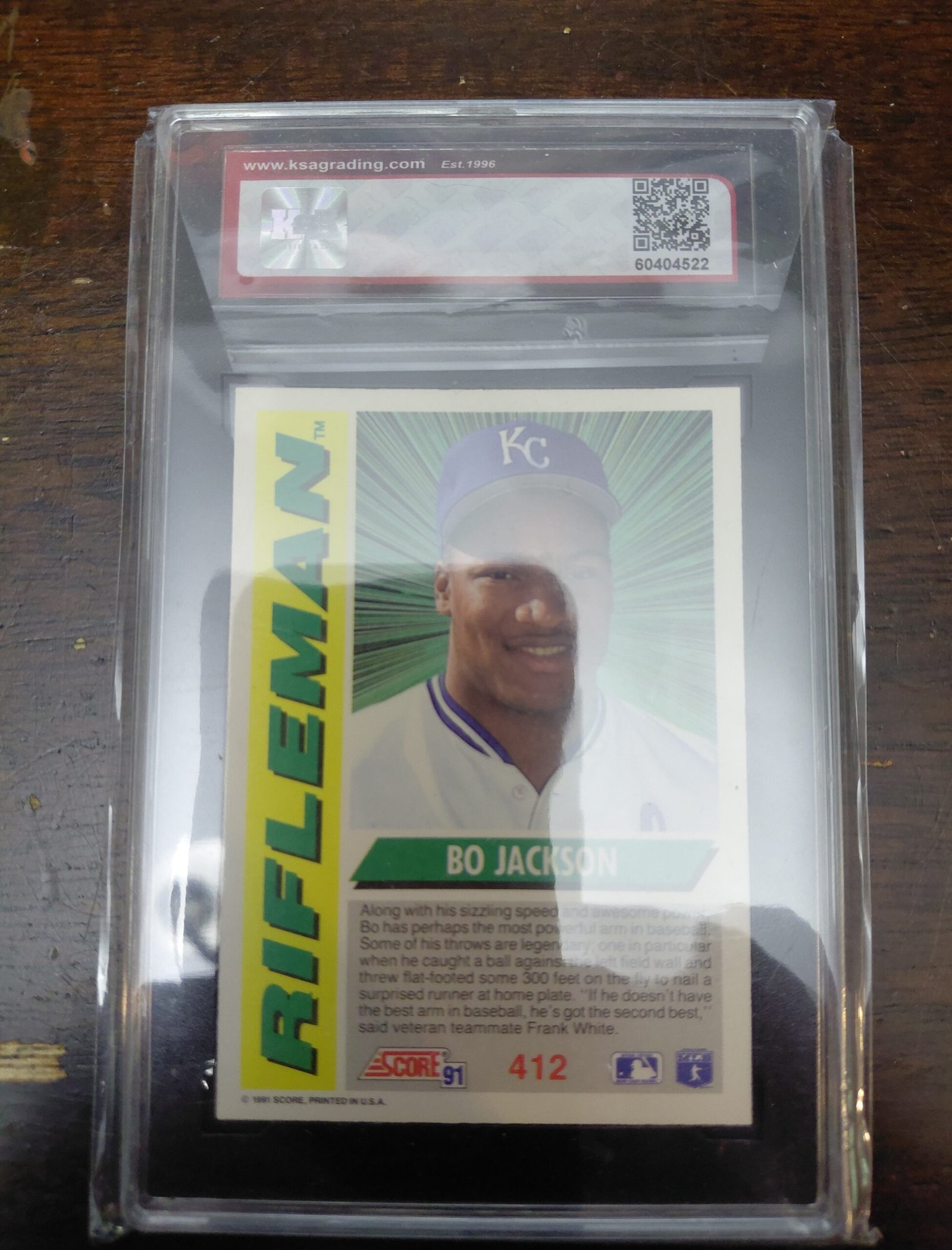 Bo Jackson Rifleman MLB Graded Card - Image 2