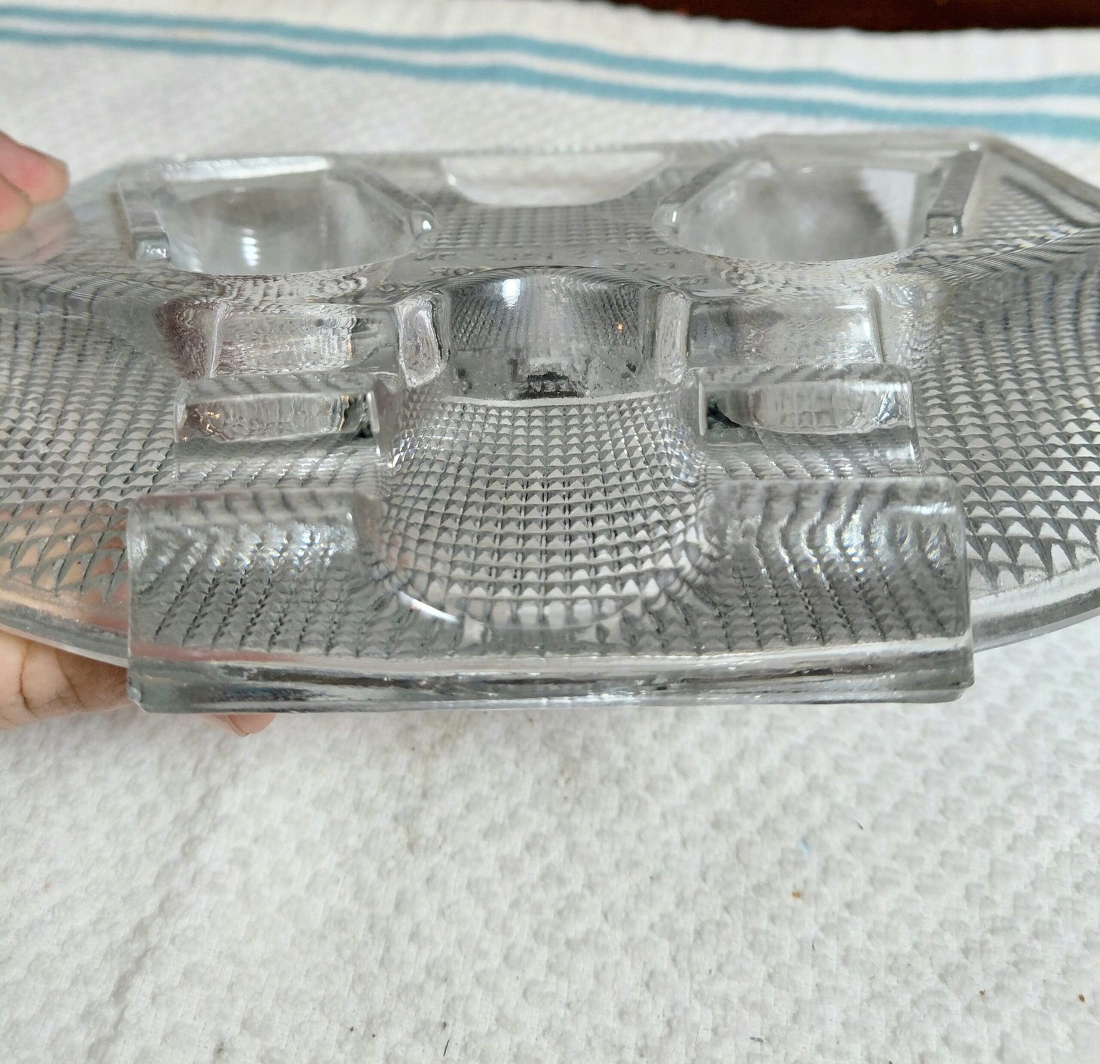 Antique Paragon No. 475 Double Inkwell Glass Base – Early 1900s Victor/Weeks - Image 2