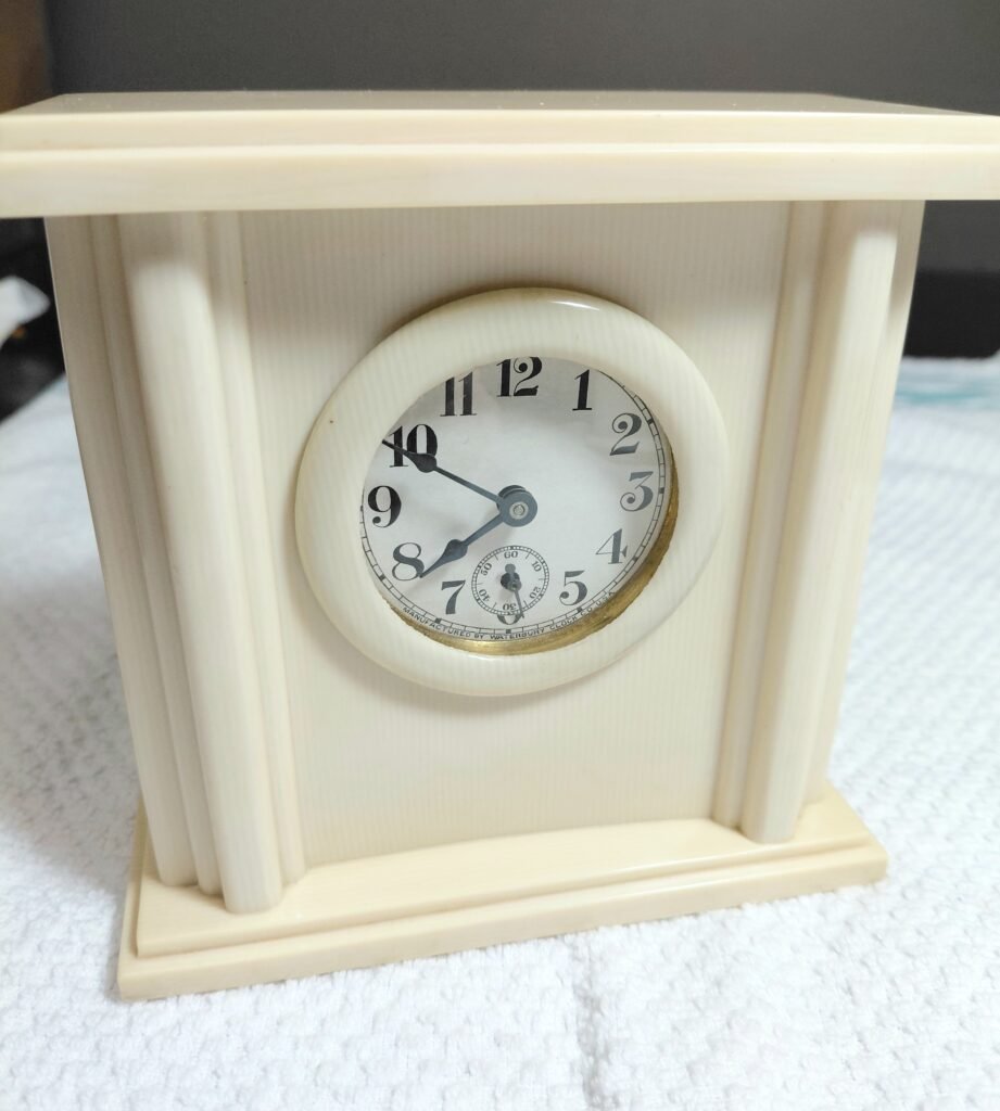 Vintage Art Deco Lux Waterbury Celluloid Mantle Clock - 1930s
