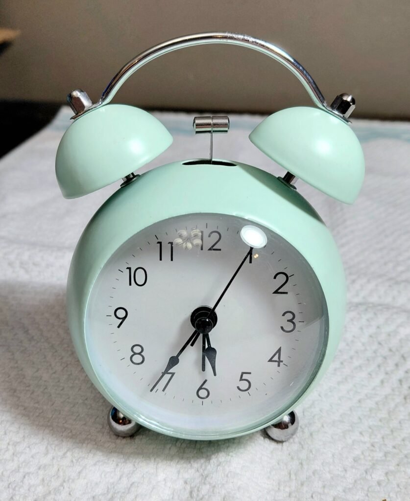 Vintage Style Twin Bell Alarm Clock - Mint Green (Loud Alarm / Silent Ticking)