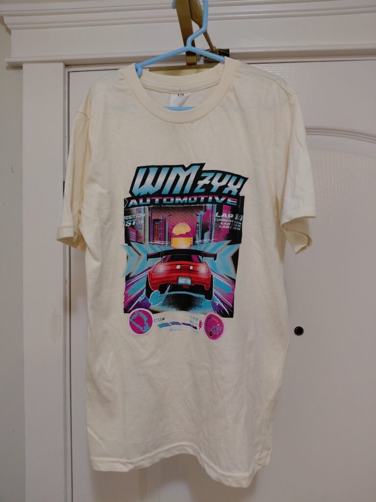 Cream Y2K Style Automotive Graphic Tee - Unisex Size Children Small (7/8)