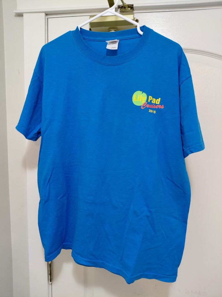 Vibrant Royal Blue Lily Pad Cruisers Graphic T-Shirt - Size Large
